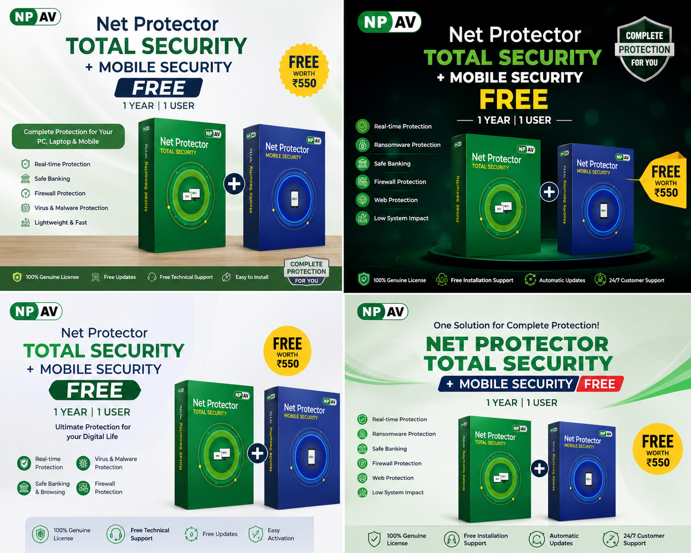 Net Protector Antivirus - Total Security 2026 | Windows PC/Laptop | 1 Year - 1 PC (Email Delivery only No CD) 1 year  mobile antivirus free