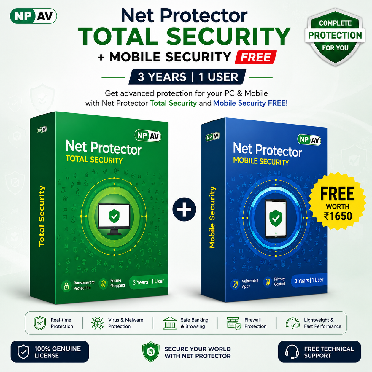 Net Protector Total Security 1 User 3 Year Email Delivery